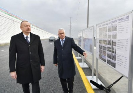 İlham Əliyev Bakıda avtomobil tunelinin açılışında iştirak edib