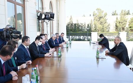 Azərbaycan Prezidenti Türkiyə parlamentinin Sədrini qəbul edib - FOTO