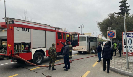 SON DƏQİQƏ: Sumqayıtda avtobusda yanğın oldu