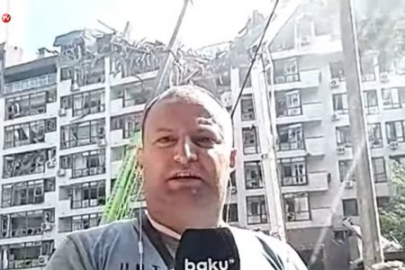 Baku TV əməkdaşının Kiyevdə raket zərbəsinə tuş gələn yaşayış binasından REPORTAJI – VİDEO