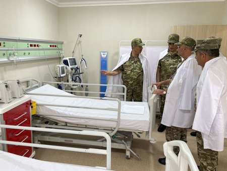 Müdafiə naziri Xocavənd rayonu ərazisində yeni hərbi hospitalın açılışında olub - FOTO/VİDEO