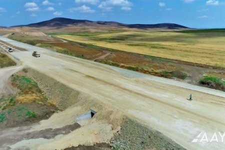 Füzuli-Ağdam avtomobil yolunun inşası sürətlə davam edir - FOTO/VİDEO