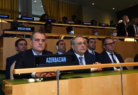 Ceyhun Bayramov BMT Baş Assambleyasının sessiyasının açılışında