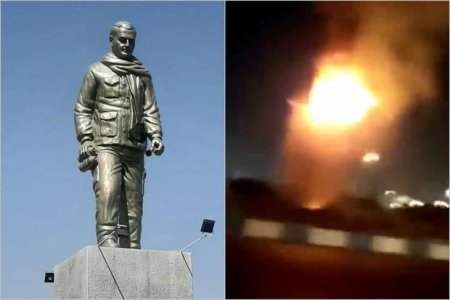 İranda general Qasim Süleymaninin heykəli yandırıldı