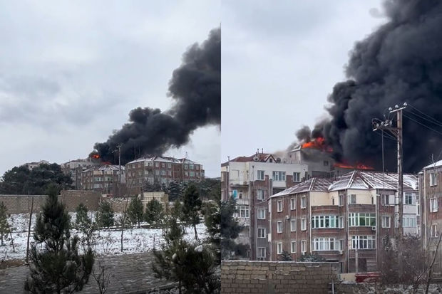 FHN rəsmisi Abşeronda yaşayış binasındakı güclü yanğından danışdı - YENİLƏNİB + CANLI YAYIM