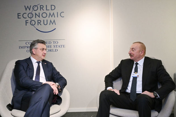 Azərbaycan Prezidenti İlham Əliyev Davosda Xorvatiyanın Baş naziri ilə görüşüb